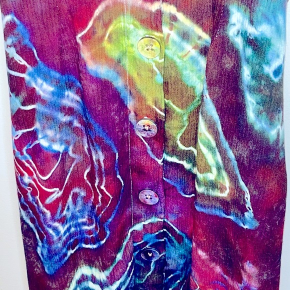 Custom Ice Dye Tie Dye Geode Pattern Boho Festival Hippie Dress Size S - Picture 9 of 10